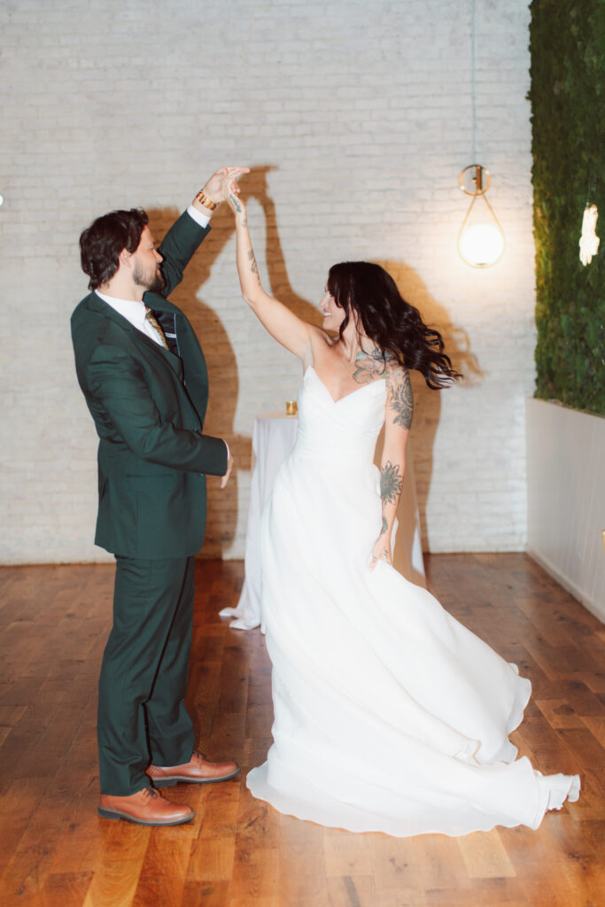 Bride and Groom dancing at their reception 
